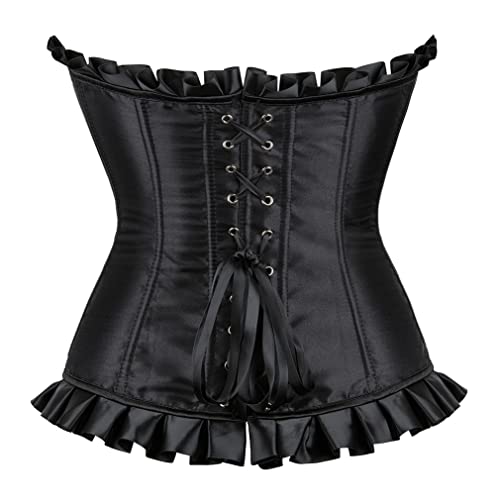 Grebrafan Womens Corsets Floral Lace Overlay Corset Bustier Top