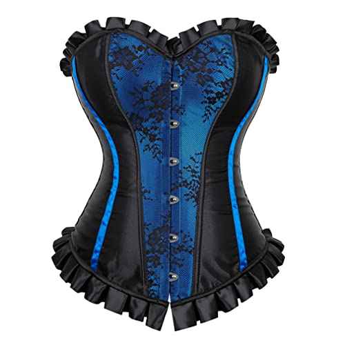 Grebrafan Womens Corsets Floral Lace Overlay Corset Bustier Top