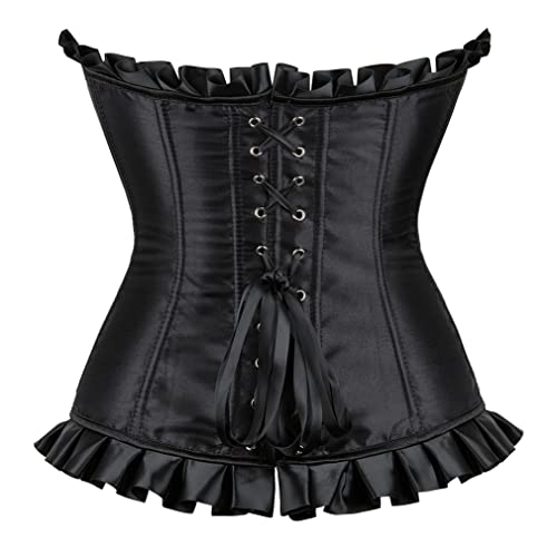 Grebrafan Womens Corsets Floral Lace Overlay Corset Bustier Top