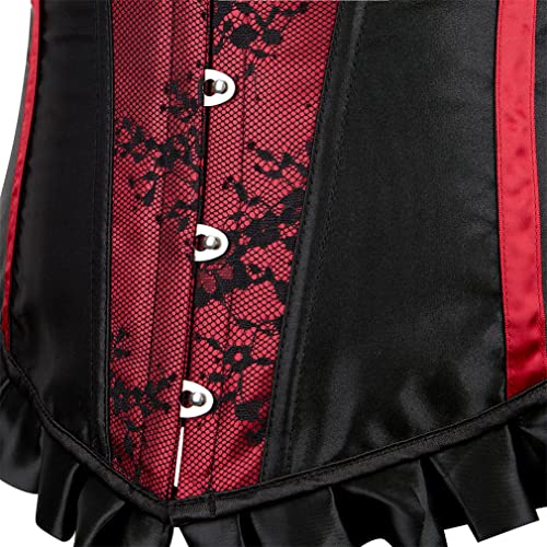Grebrafan Womens Corsets Floral Lace Overlay Corset Bustier Top