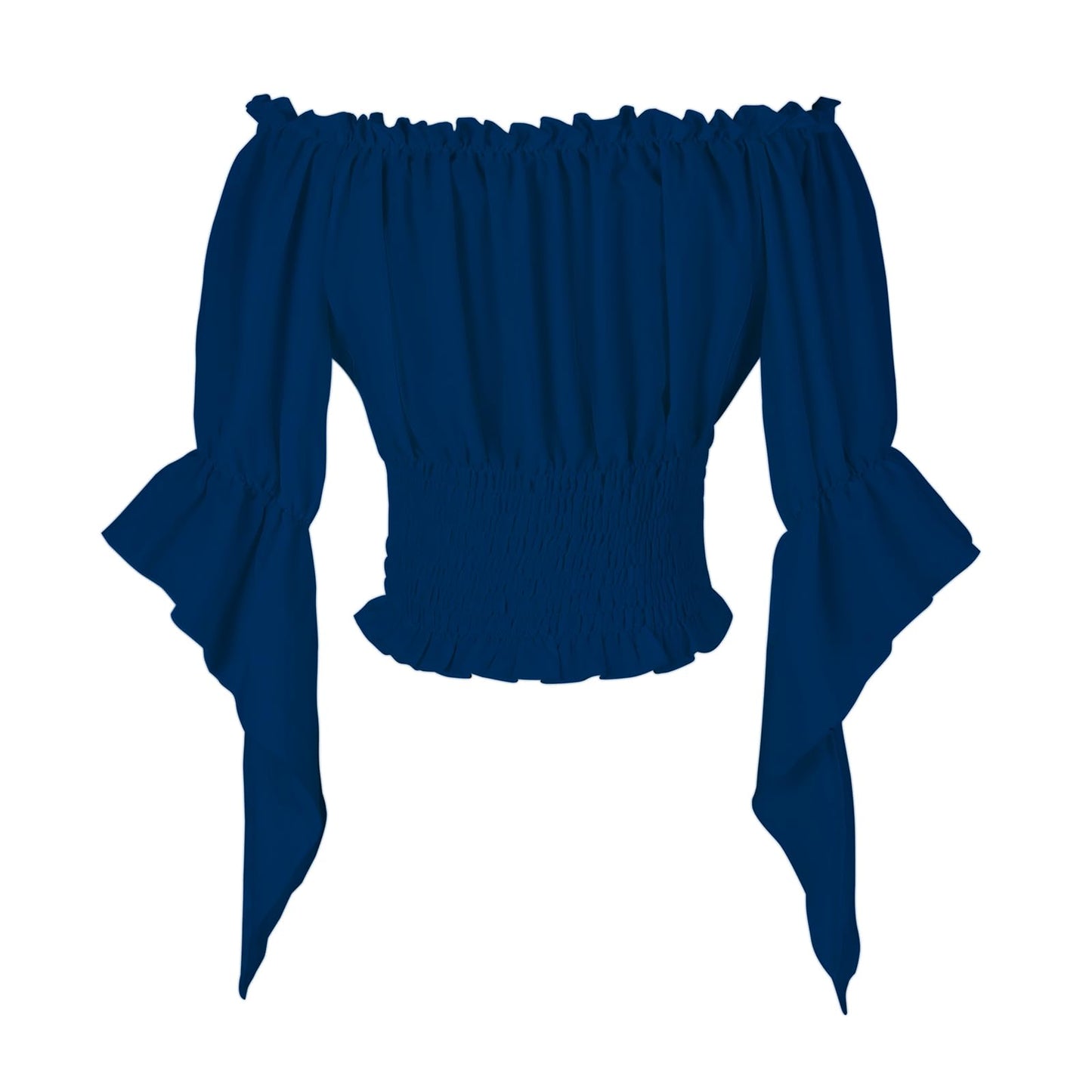 Womens Renaissance Peasant Blouse Off Shoulder Trumpet Sleeve Tops