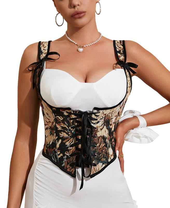 Alivila.Y Fashion Corset Womens Faux Leather Steampunk Corsets Victorian Bustier Top