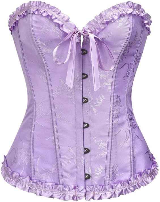 Alivila.Y Fashion Womens Lace Up Corset Top Overbust Body Shaper Bustier Corsets for Women