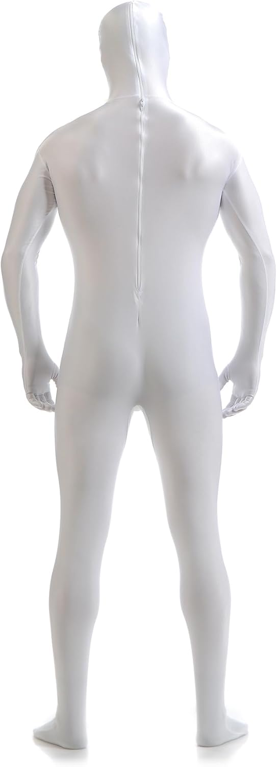 ATHX Men's and Women's Spandex Open Face Bodysuit Costume Adult Stretchy Halloween Cosplay Body Suit Zentai Suit Outfits