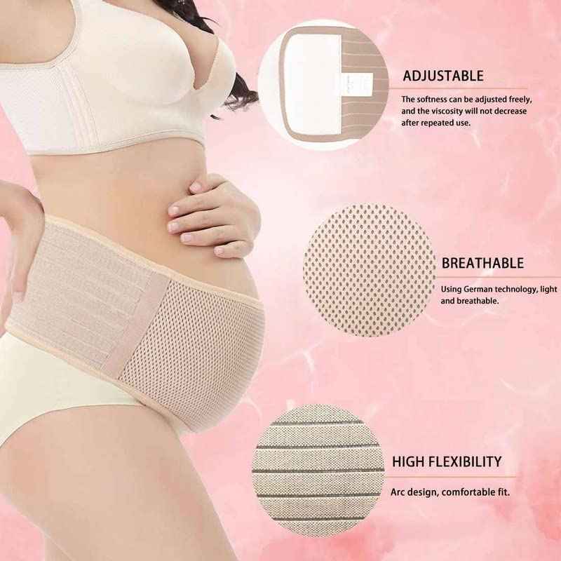 Belly Band for Pregnancy Maternity Belt Pregnancy Support Belt Bump Band Abdominal Brace Belt - Relieve Lower Back, Pelvic and Hip Pain (Black/One size)