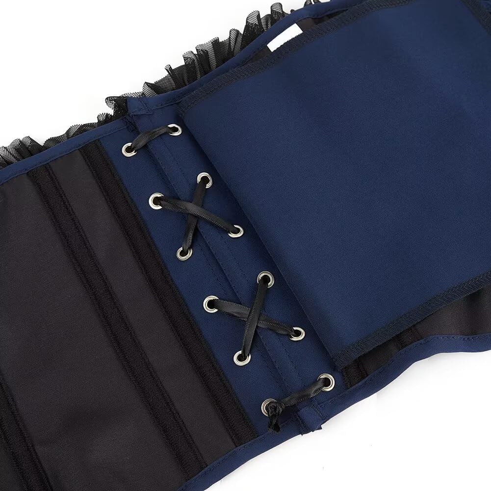 Jutrisujo Underbust Corset Top Bustier Women Lace up Boned Gothic Waist Trainer Fashion Plus Size