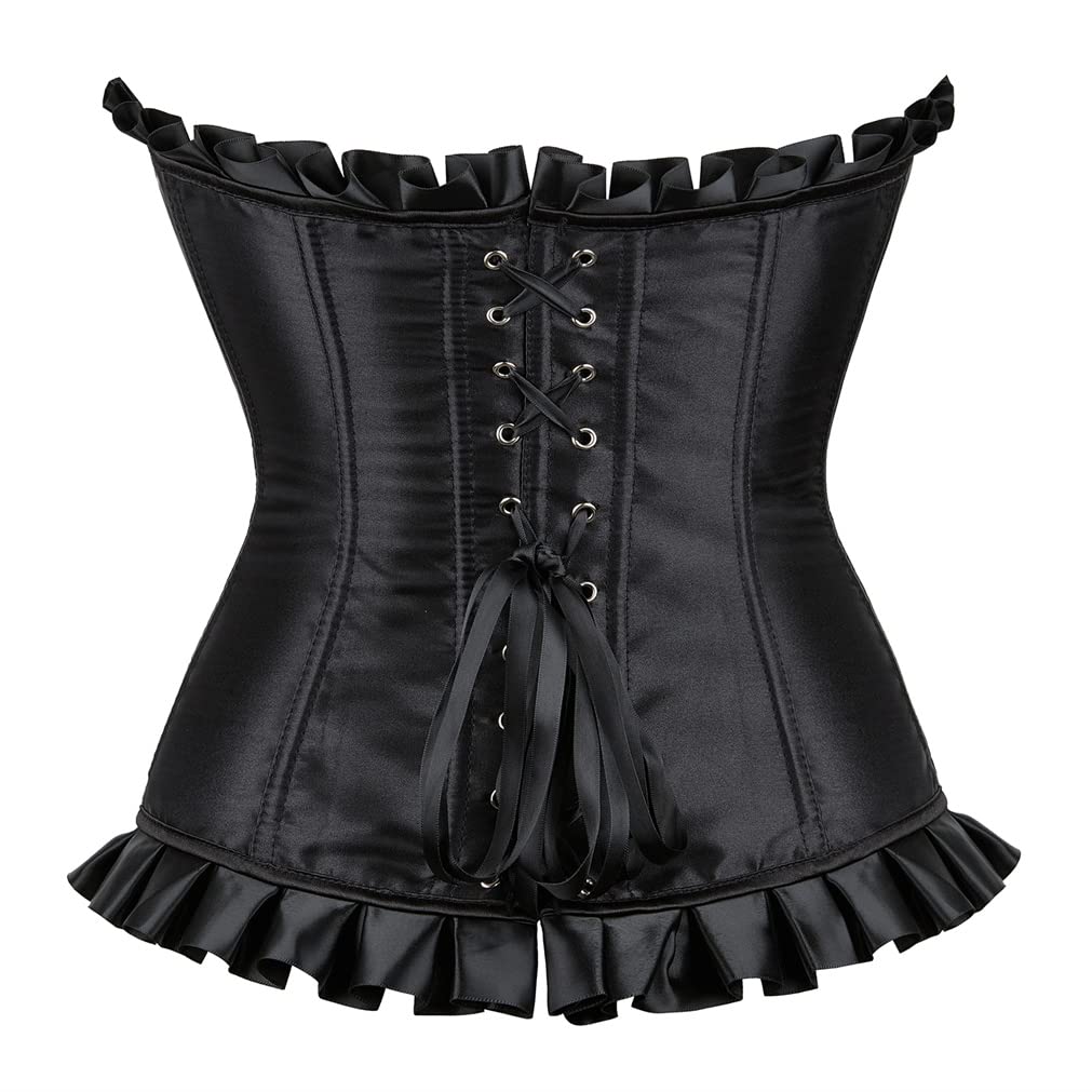 Grebrafan Womens Corsets Floral Lace Overlay Corset Bustier Top