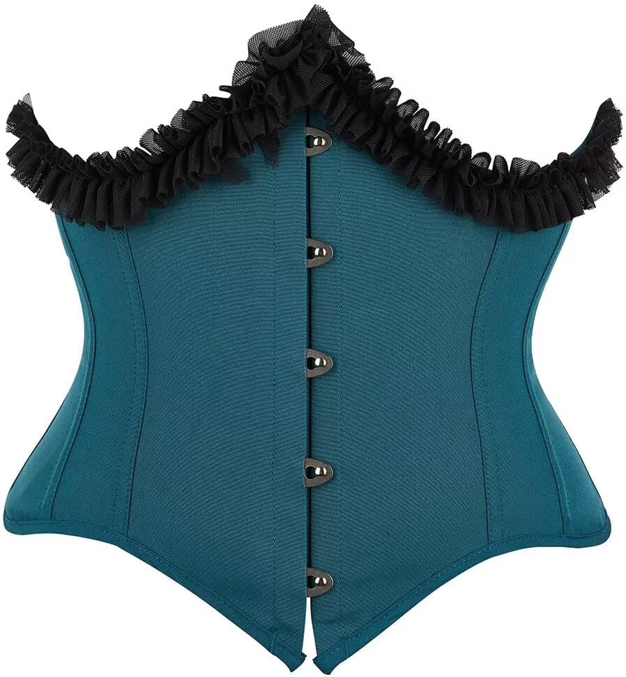 Jutrisujo Underbust Corset Top Bustier Women Lace up Boned Gothic Waist Trainer Fashion Plus Size