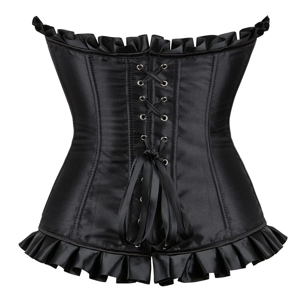 Grebrafan Womens Corsets Floral Lace Overlay Corset Bustier Top