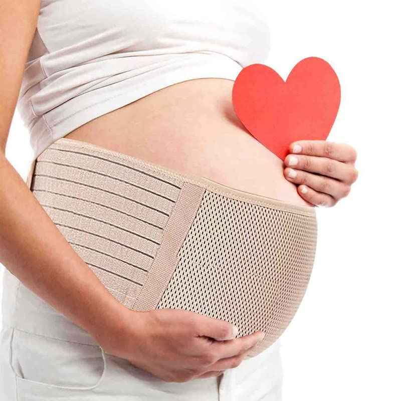Belly Band for Pregnancy Maternity Belt Pregnancy Support Belt Bump Band Abdominal Brace Belt - Relieve Lower Back, Pelvic and Hip Pain (Black/One size)