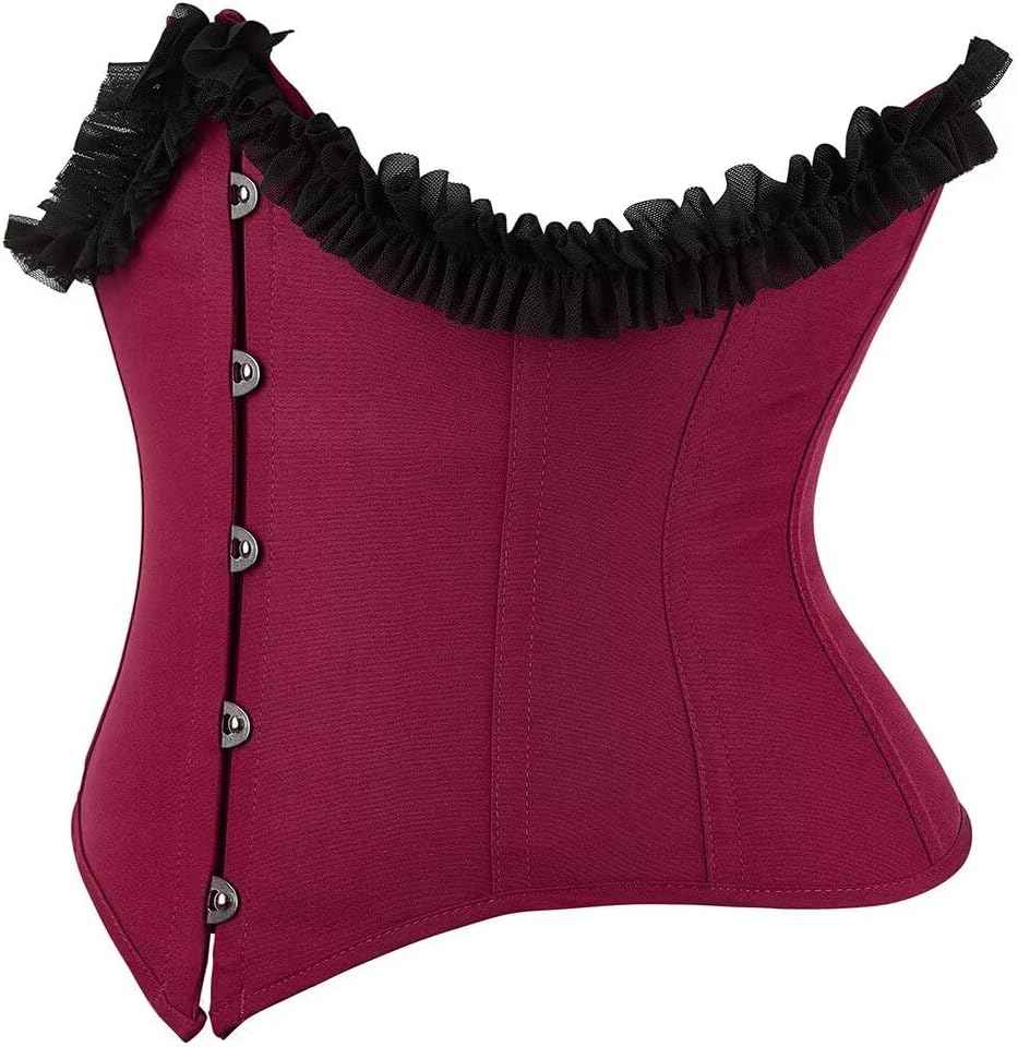 Jutrisujo Underbust Corset Top Bustier Women Lace up Boned Gothic Waist Trainer Fashion Plus Size
