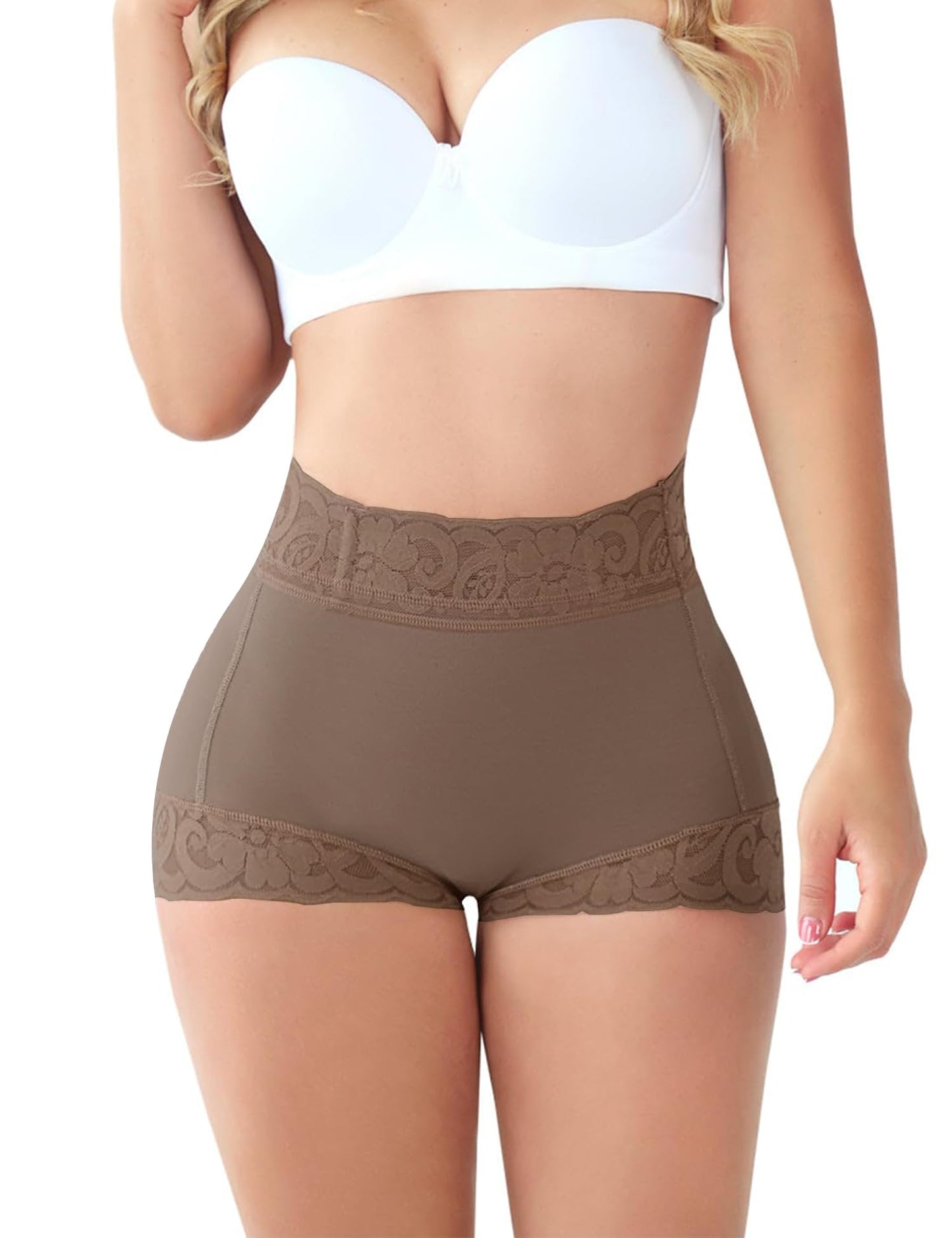 Butt Lifting Panties, Tummy Control Shapewear for Women Compression Underwear Short Lace Butt Lifter Shapewear
