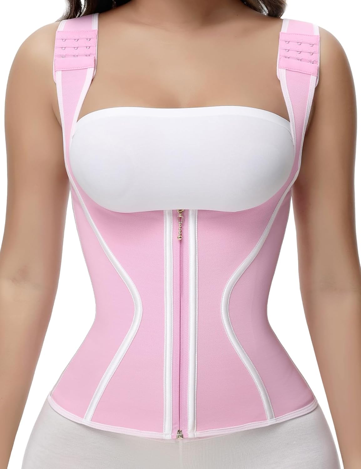 SHAPSHE Waist Trainer for Women Tummy Control Corset Sport Workout Body Shaper Compression Vest for Postpartum Gym with strap