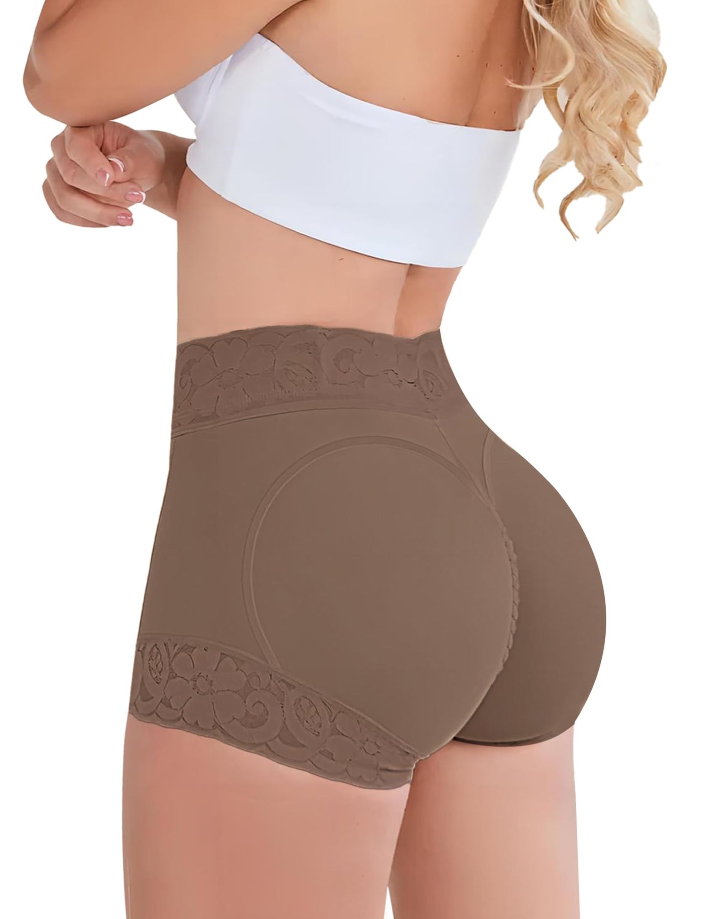 Butt Lifting Panties, Tummy Control Shapewear for Women Compression Underwear Short Lace Butt Lifter Shapewear