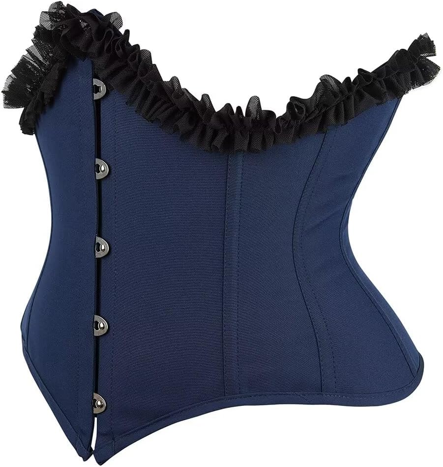 Jutrisujo Underbust Corset Top Bustier Women Lace up Boned Gothic Waist Trainer Fashion Plus Size
