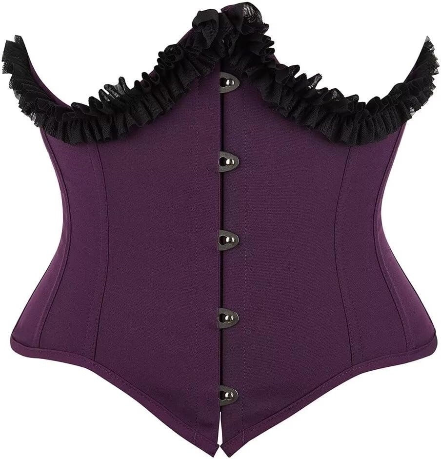 Jutrisujo Underbust Corset Top Bustier Women Lace up Boned Gothic Waist Trainer Fashion Plus Size