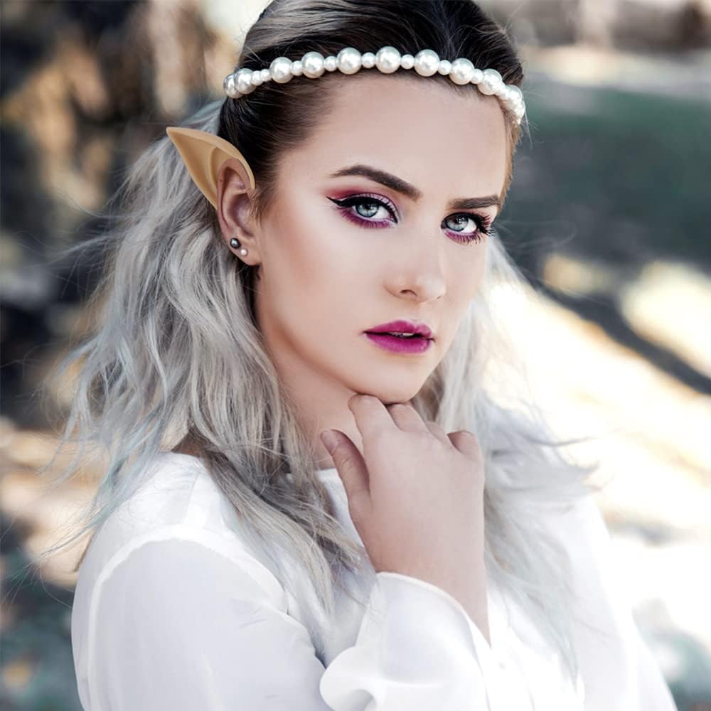 FRESHME Fairy Pixie Elf Ears - Cosplay Soft Pointed Ears Elven Masquerade Vampire Fairy Ears Makeup Costume Accessories