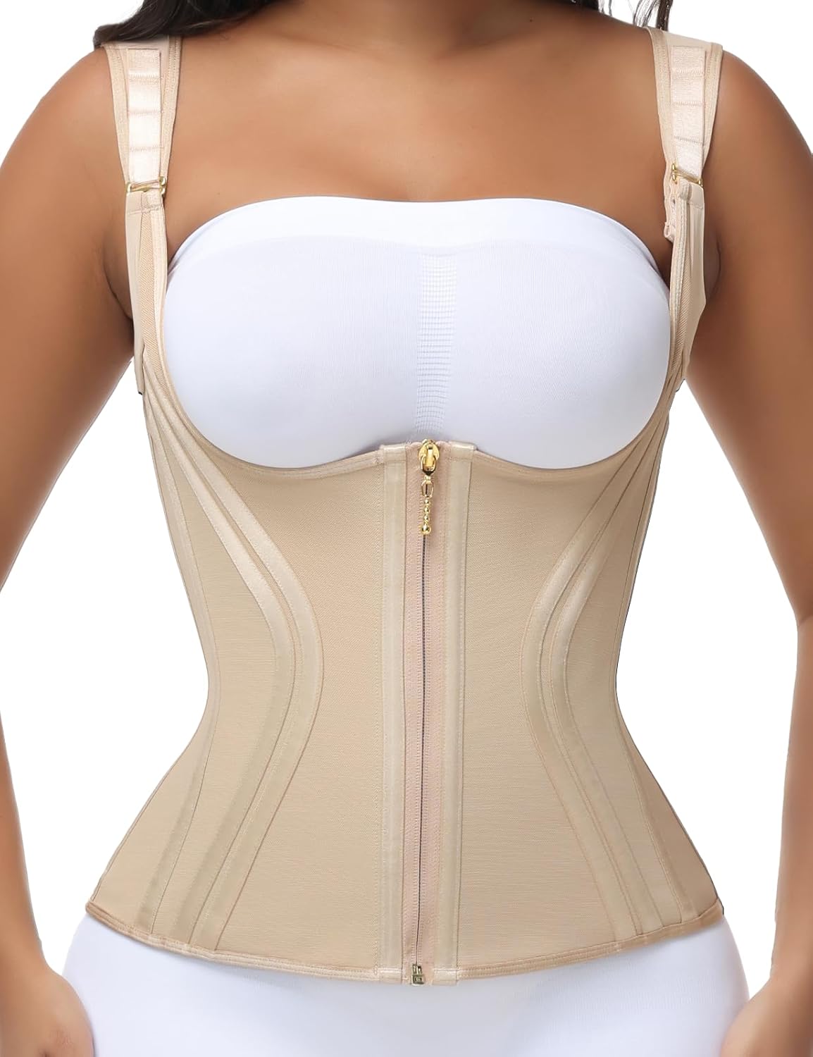SHAPSHE Waist Trainer for Women Tummy Control Corset Sport Workout Body Shaper Compression Vest for Postpartum Gym with strap