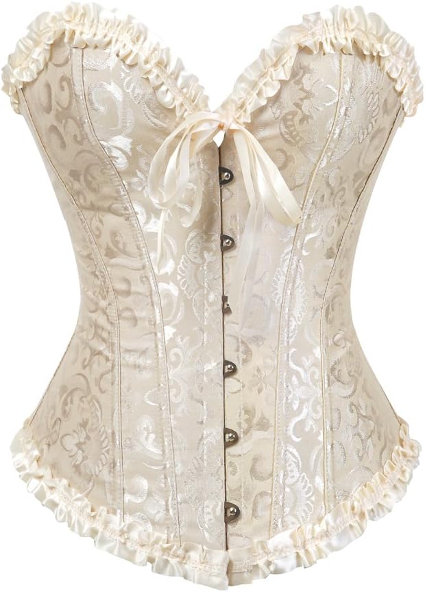 Zhitunemi Black Corset Top for Women Pirate Corsets Shapewear Steampunk Corset Overbust