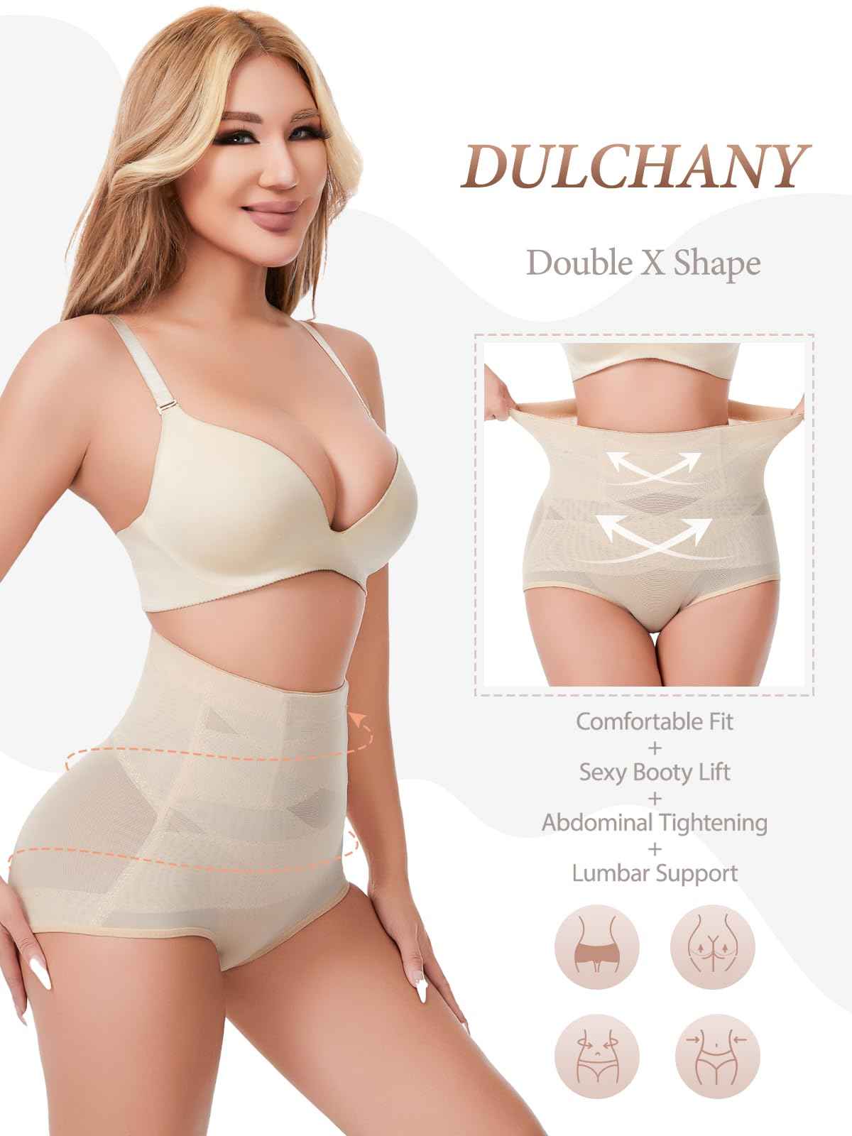 Dulchany Tummy Control Shapewear Panties for Women Body Shaper Seamless Underwear Panty Girdle