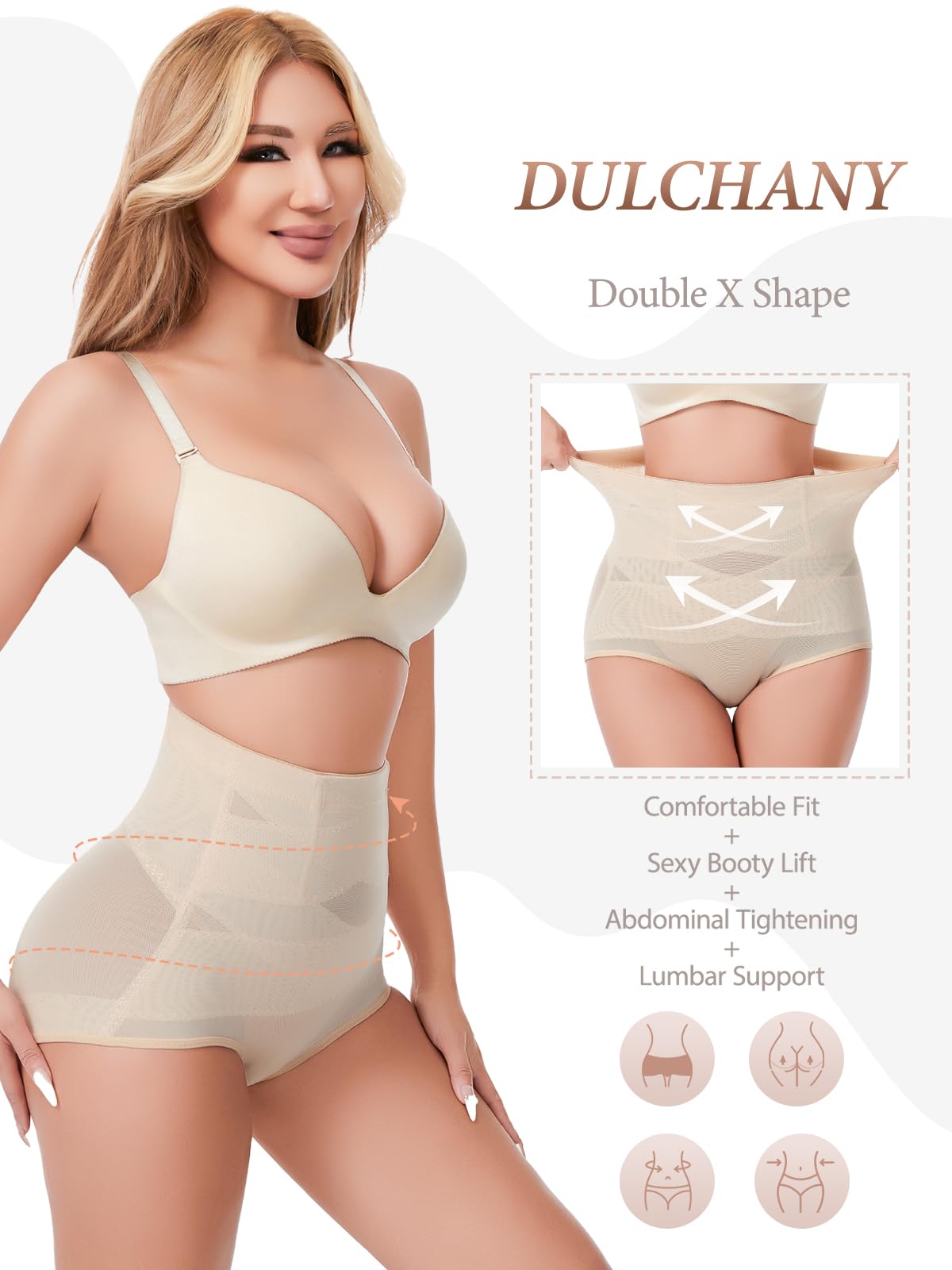 Dulchany Tummy Control Shapewear Panties for Women Body Shaper Seamless Underwear Panty Girdle