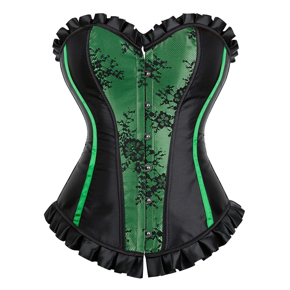 Grebrafan Womens Corsets Floral Lace Overlay Corset Bustier Top