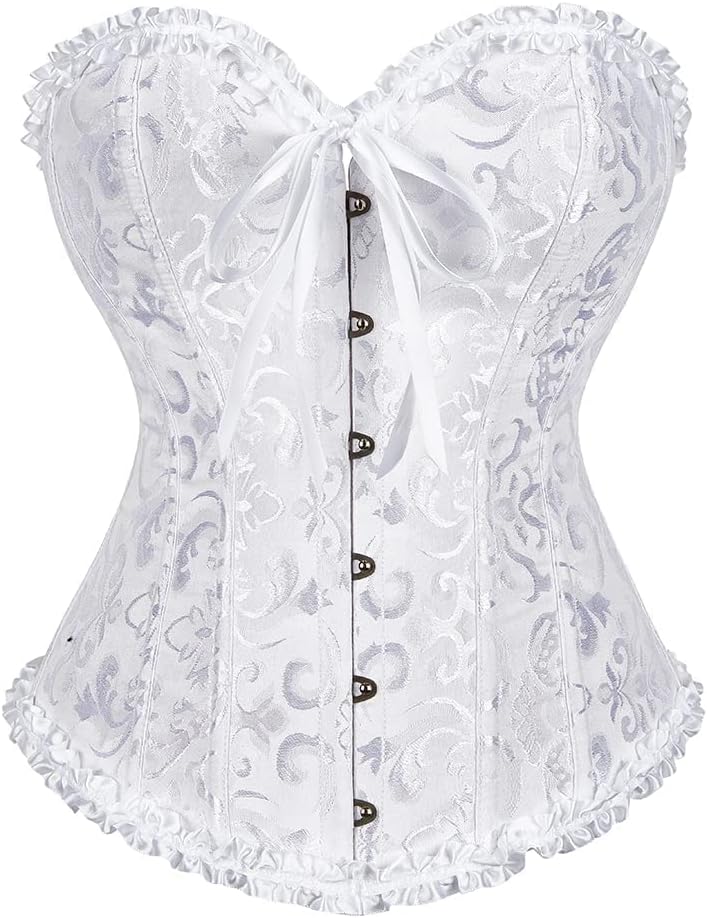SZIVYSHI Corset Tops for Women, Bustier Shapewear Lingerie, Lace Waist Push Up Bodysuit