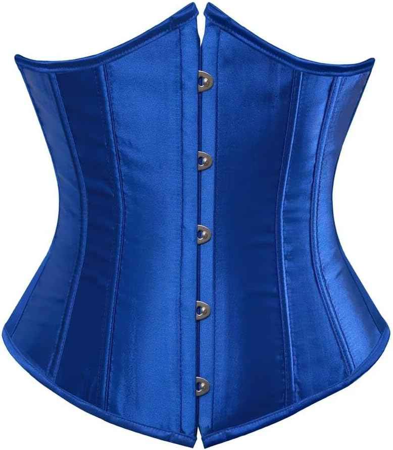 Jutrisujo Corset Underbust Lace up Boned Brocade Waist Training Plus Size