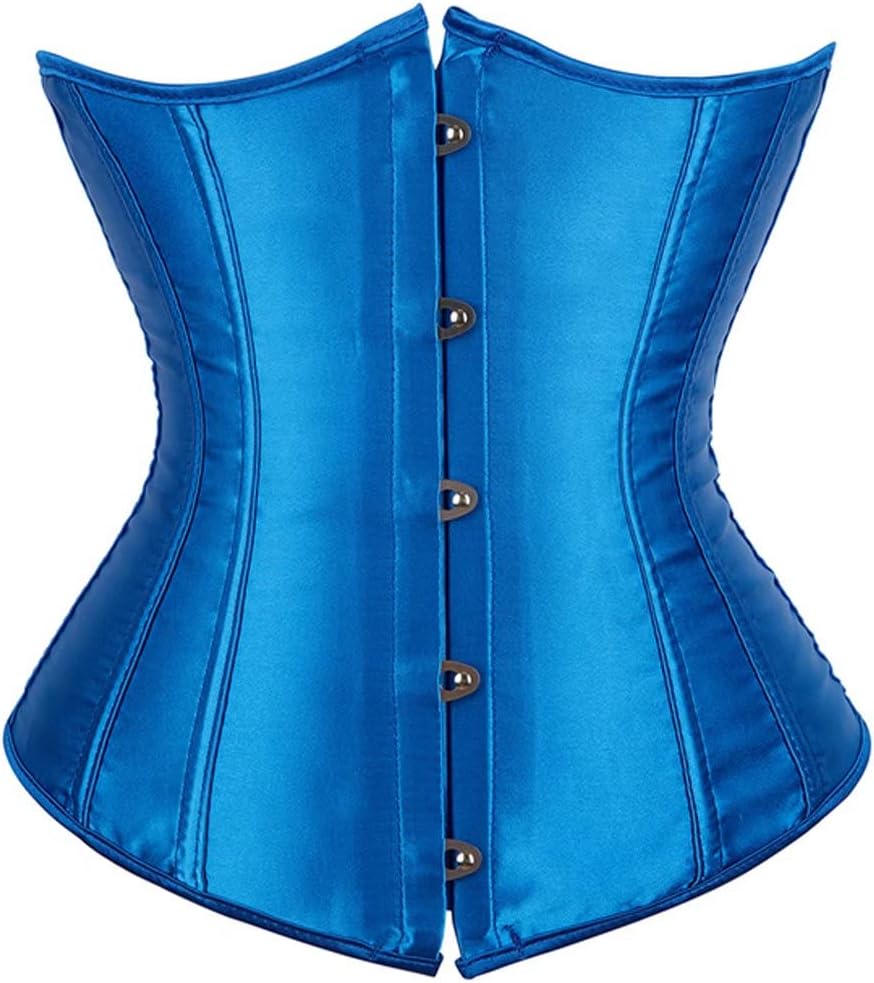 Jutrisujo Corset Underbust Lace up Boned Brocade Waist Training Plus Size