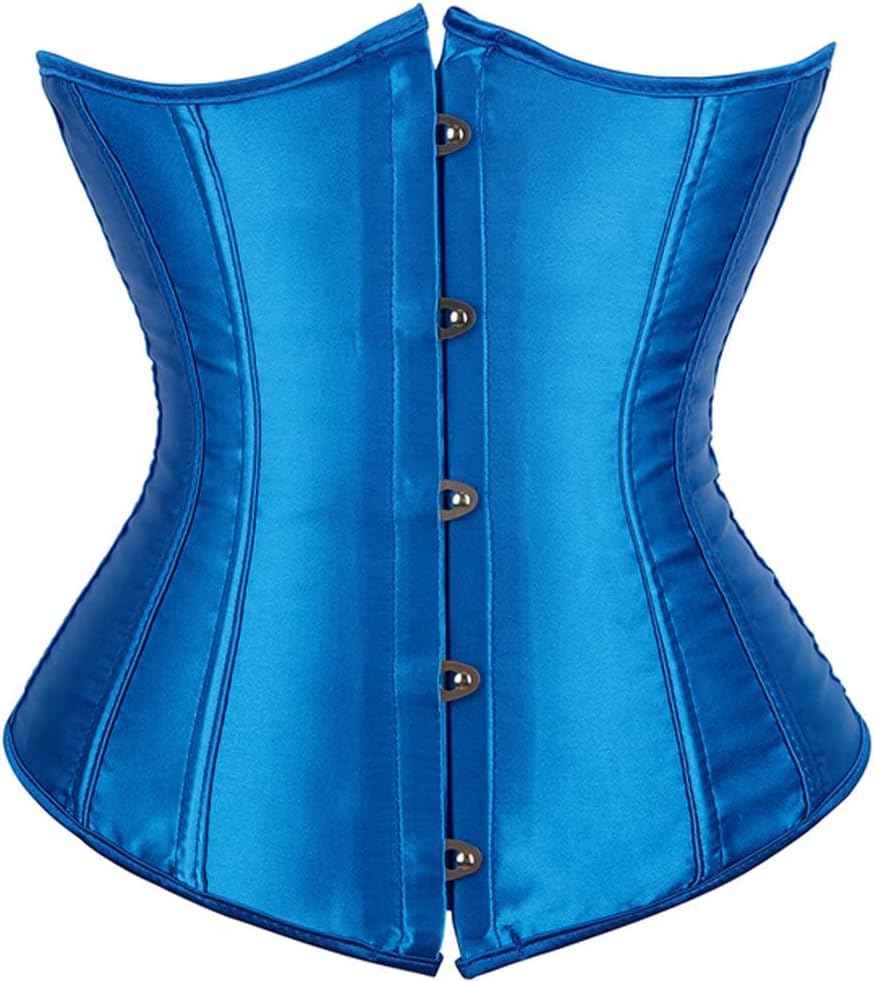 Jutrisujo Corset Underbust Lace up Boned Brocade Waist Training Plus Size