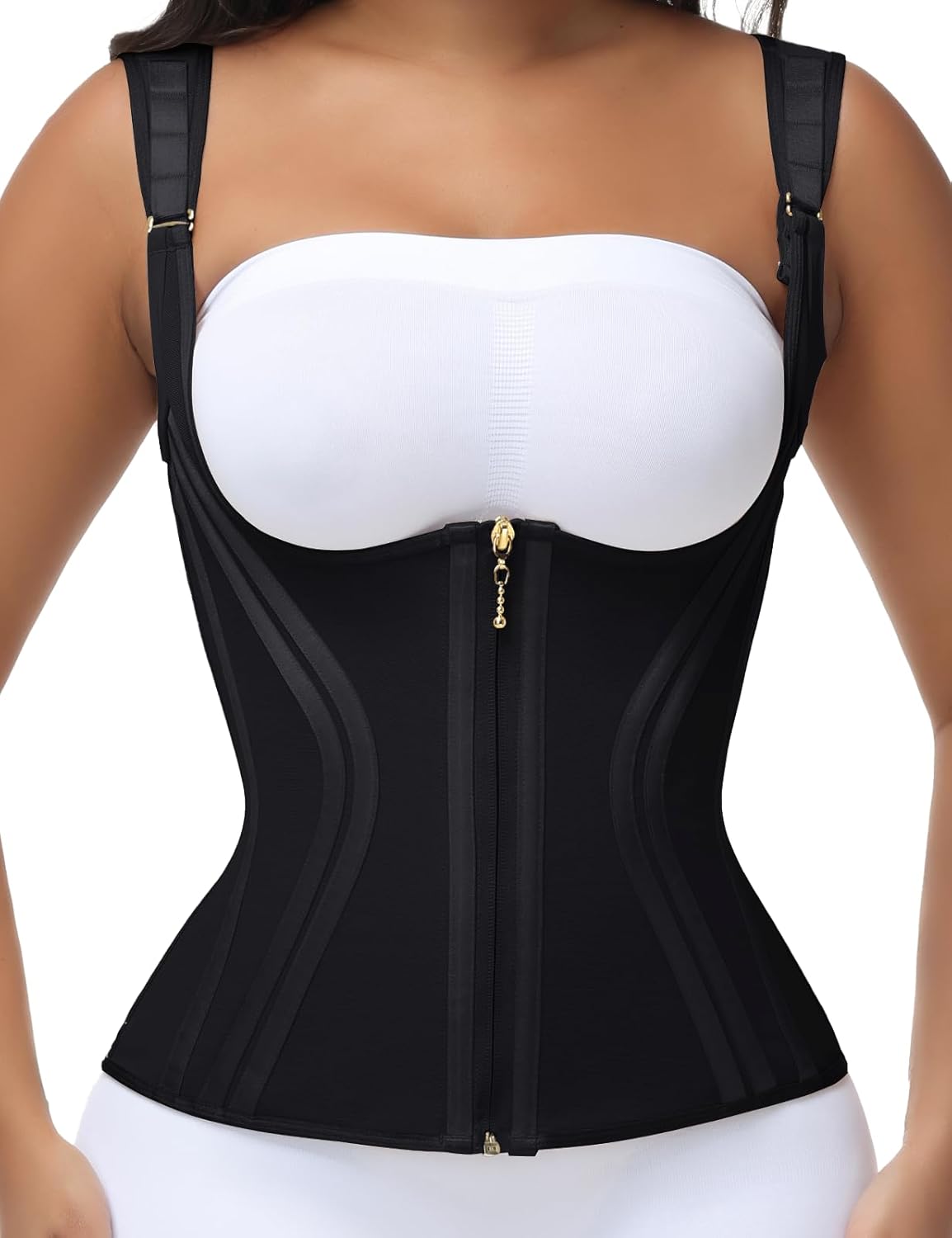 SHAPSHE Waist Trainer for Women Tummy Control Corset Sport Workout Body Shaper Compression Vest for Postpartum Gym with strap
