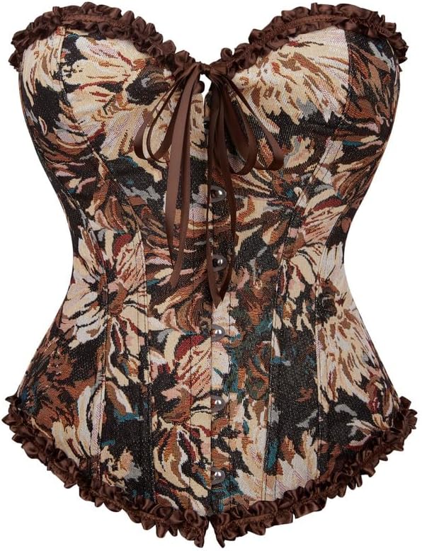 Alivila.Y Fashion Womens Lace Up Corset Top Overbust Body Shaper Bustier Corsets for Women