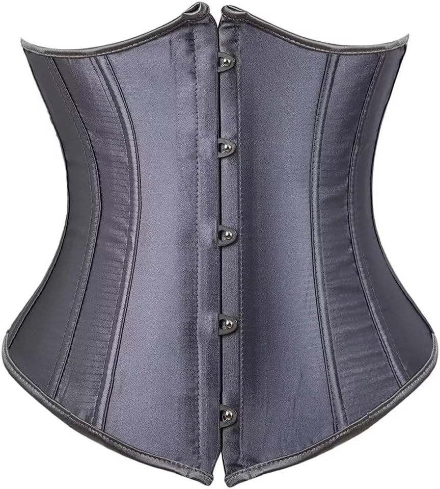 Jutrisujo Corset Underbust Lace up Boned Brocade Waist Training Plus Size