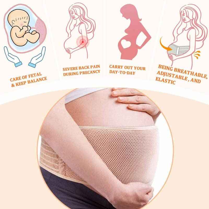 Belly Band for Pregnancy Maternity Belt Pregnancy Support Belt Bump Band Abdominal Brace Belt - Relieve Lower Back, Pelvic and Hip Pain (Black/One size)