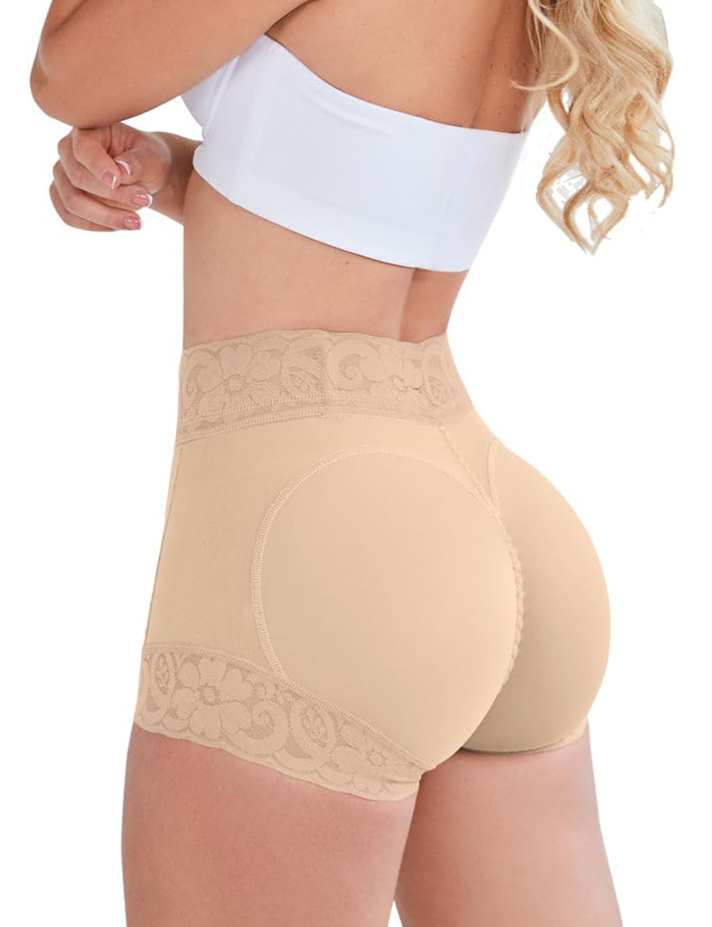 Butt Lifting Panties, Tummy Control Shapewear for Women Compression Underwear Short Lace Butt Lifter Shapewear