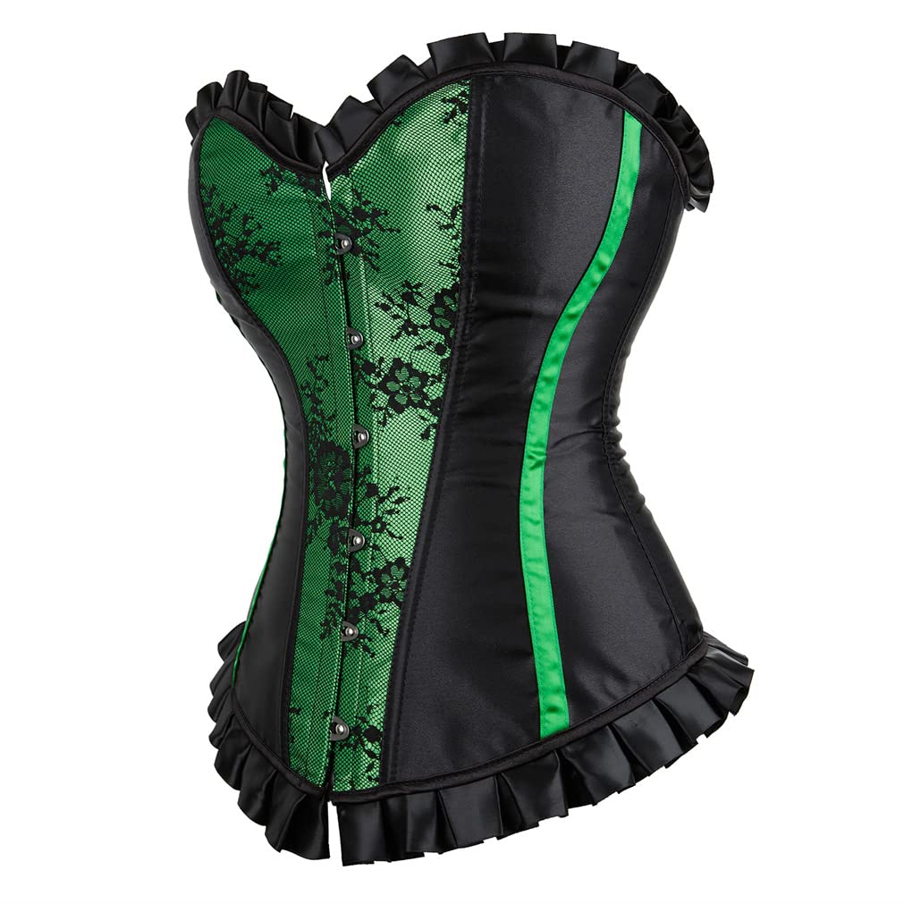 Grebrafan Womens Corsets Floral Lace Overlay Corset Bustier Top