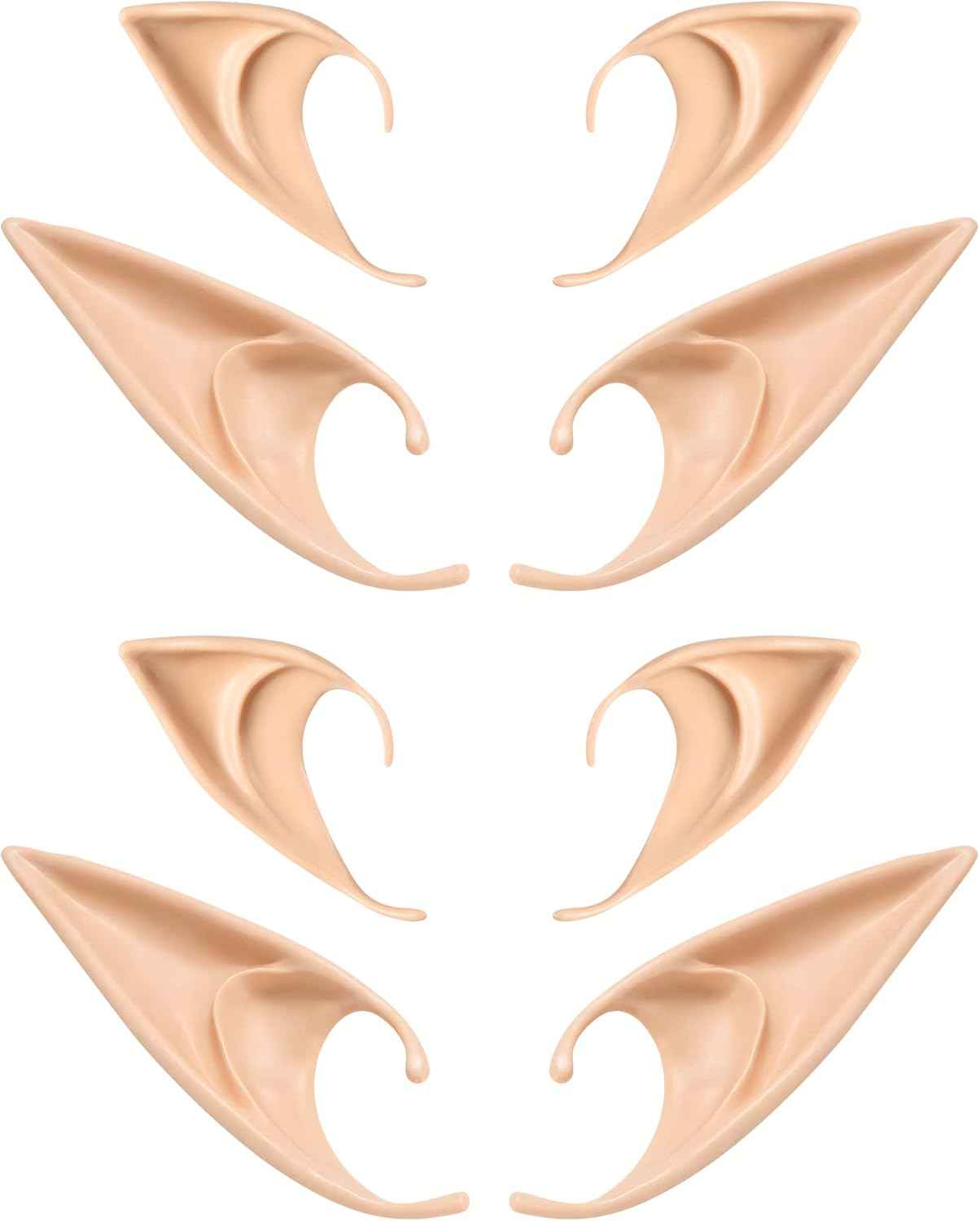 FRESHME Fairy Pixie Elf Ears - Cosplay Soft Pointed Ears Elven Masquerade Vampire Fairy Ears Makeup Costume Accessories