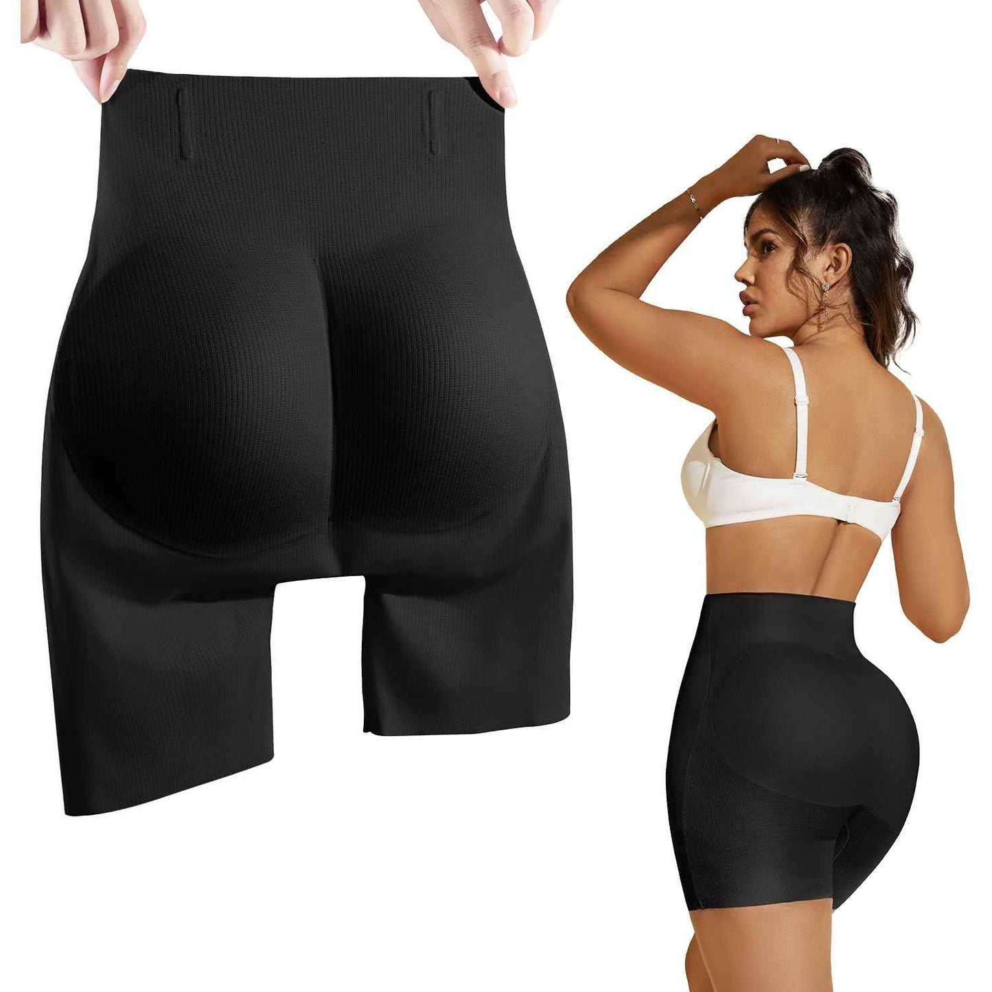 MOVWIN Padded Underwear for Women Tummy Control Shapewear Shorts Butt Lifting Panties Seamless Butt Pads for Bigger Butt