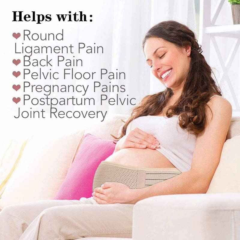 Belly Band for Pregnancy Maternity Belt Pregnancy Support Belt Bump Band Abdominal Brace Belt - Relieve Lower Back, Pelvic and Hip Pain (Black/One size)