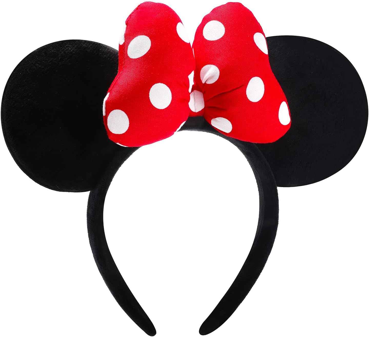 Handmade Mouse Ears Headband for Women and Girls, Polka Dot Bow Minnie Ears Costume Accessories