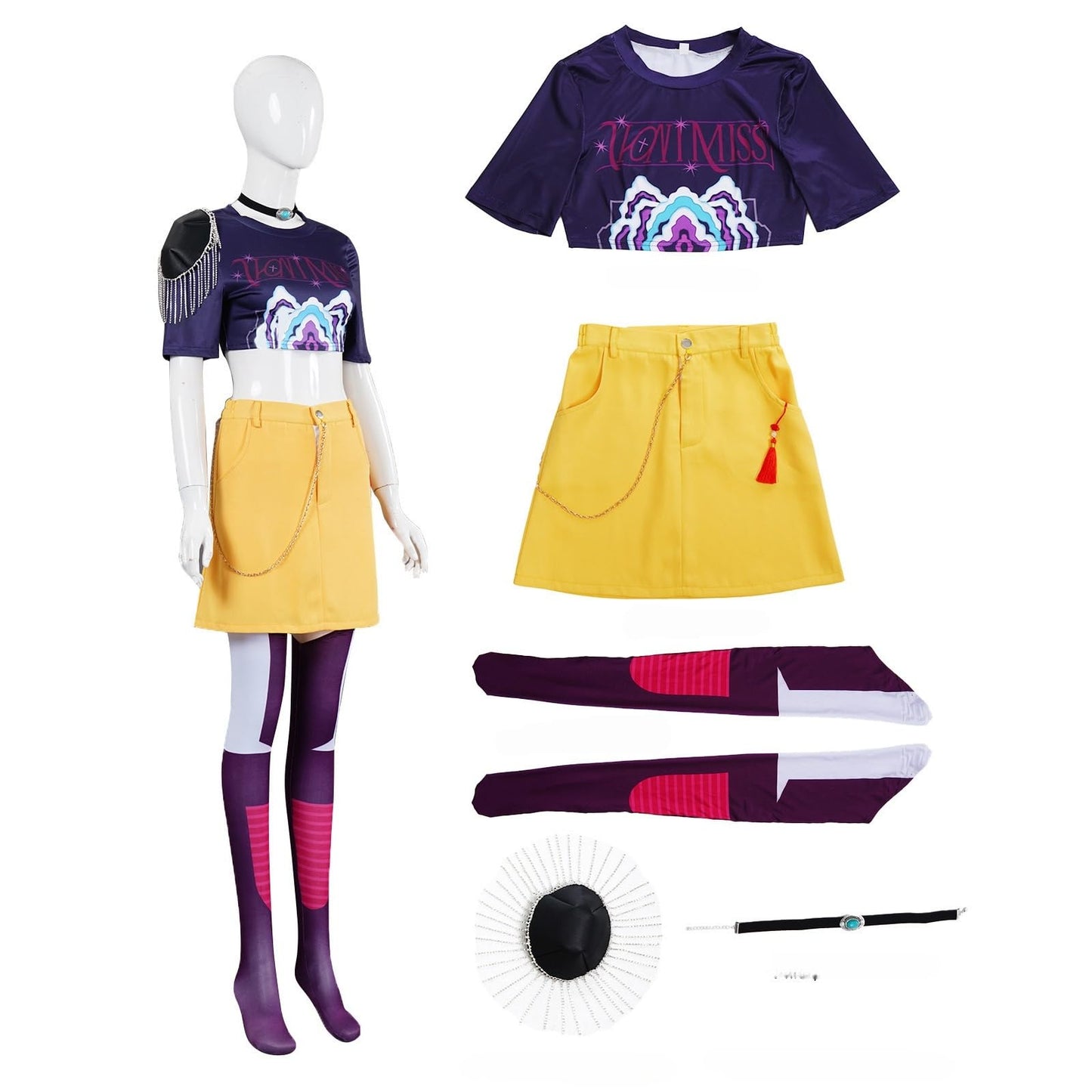 Girls Pop Singer Costume Halloween Party Cosplay Full Set Stage Performance Outfits