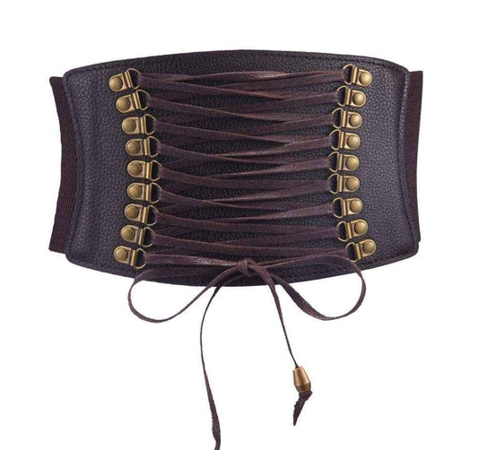 VOCHIC Womens PU Leather Belt High Waist Cincher Belt Corsets for Waist Training Wide Belt