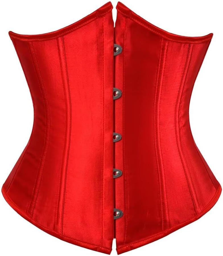 Jutrisujo Corset Underbust Lace up Boned Brocade Waist Training Plus Size