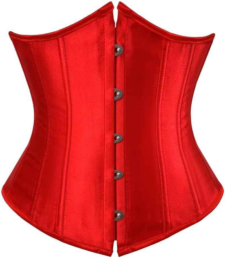 Jutrisujo Corset Underbust Lace up Boned Brocade Waist Training Plus Size