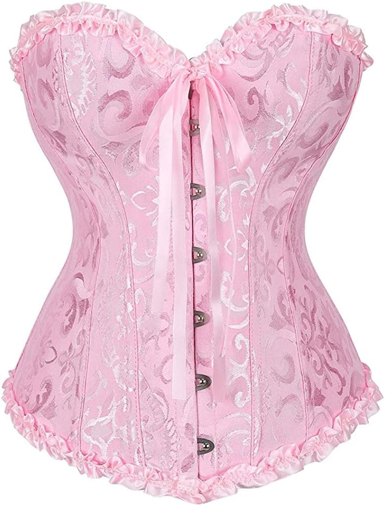 SZIVYSHI Corset Tops for Women, Bustier Shapewear Lingerie, Lace Waist Push Up Bodysuit