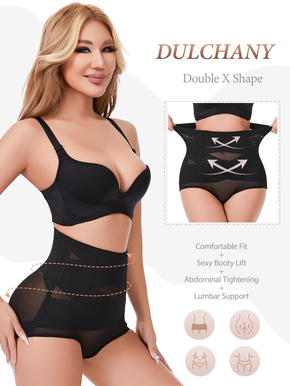 Dulchany Tummy Control Shapewear Panties for Women Body Shaper Seamless Underwear Panty Girdle