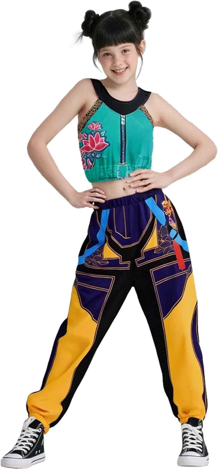 Kids Girls Pop Singer Costume Halloween Cosplay Stage Clothes Merch 4-14 Years