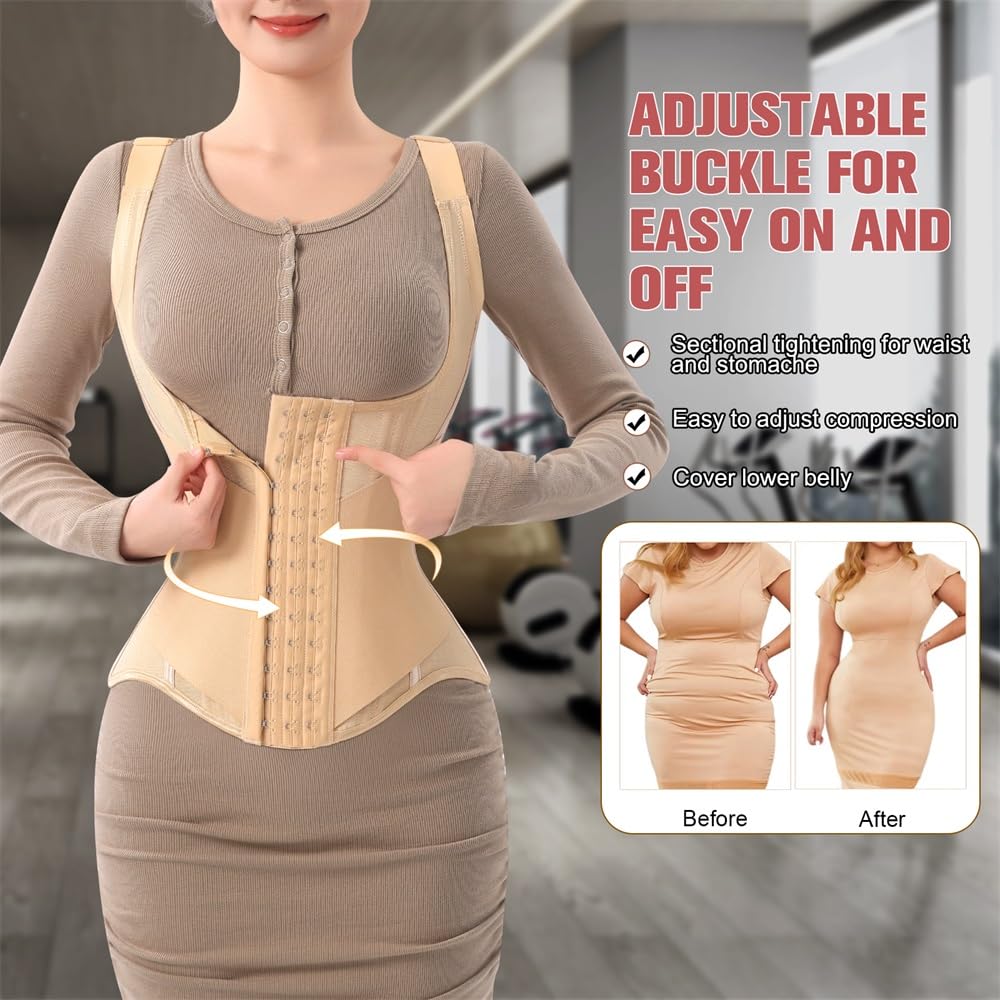 Waist Trainer for Women Corset Shapewear Tummy Control Vest Waist Cincher Shaper Workout Girdle