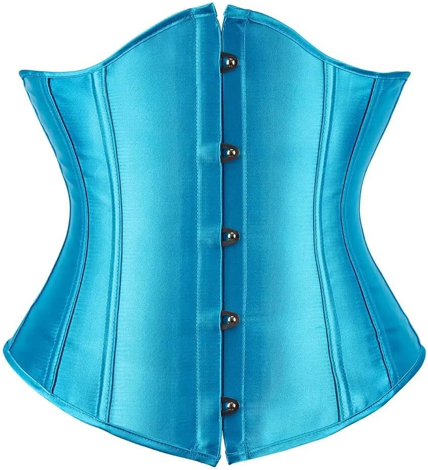Jutrisujo Corset Underbust Lace up Boned Brocade Waist Training Plus Size