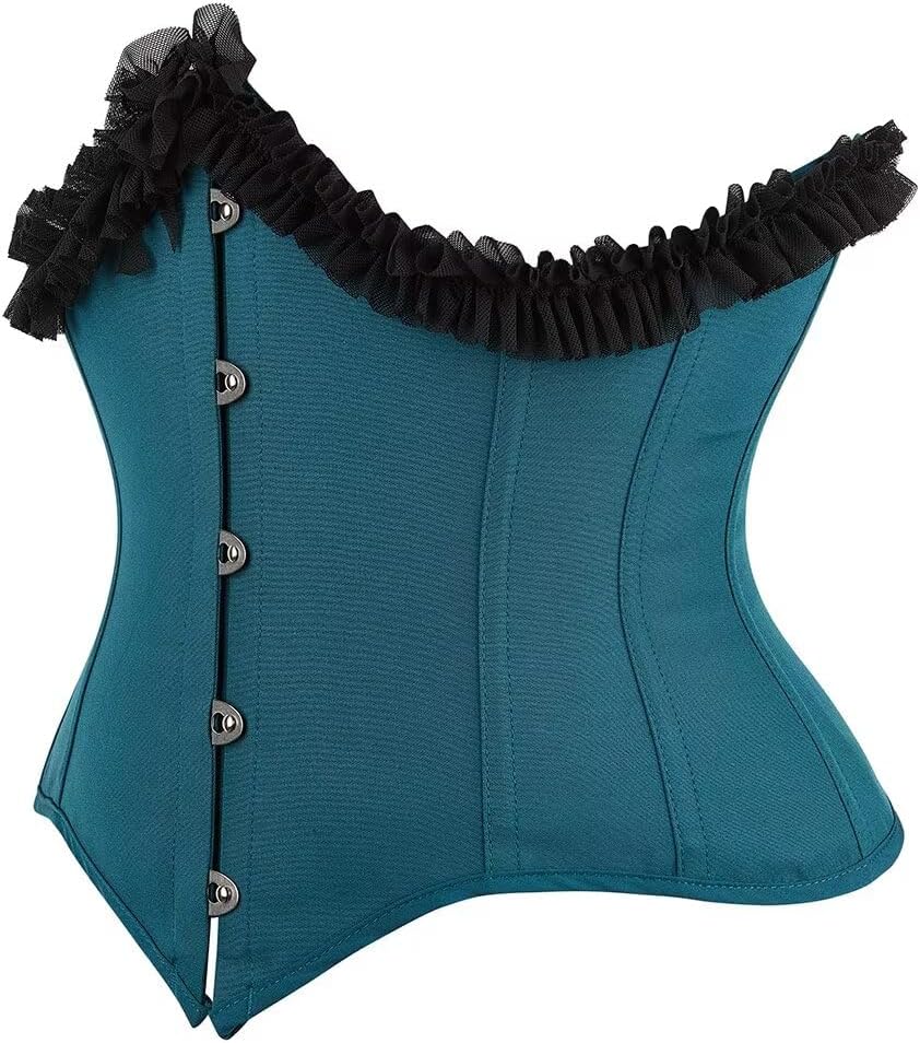 Jutrisujo Underbust Corset Top Bustier Women Lace up Boned Gothic Waist Trainer Fashion Plus Size